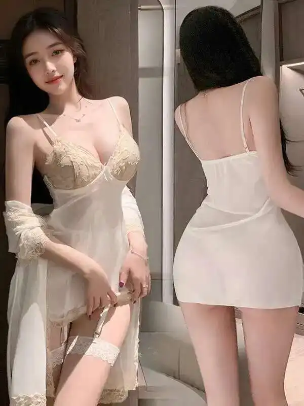 Plus Sized Silk Nightgown WomenWomen'S Satin Sexy Dressing Gown With Nightdress Charming Comfortable Smooth Dress Elegant 1P58