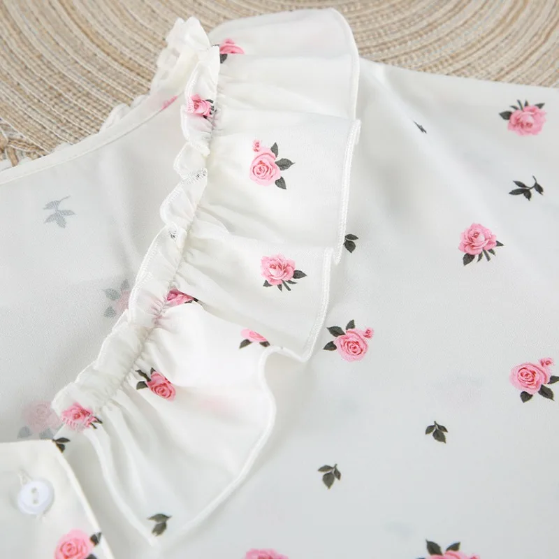 2025 النمط الأوروبي الأمريكي المرأة مريحة طويلة الأكمام 2 قطعة مجموعات بيجامة مجموعة مع طباعة الحب و لوتس ليف حافة ملابس المنزل #6