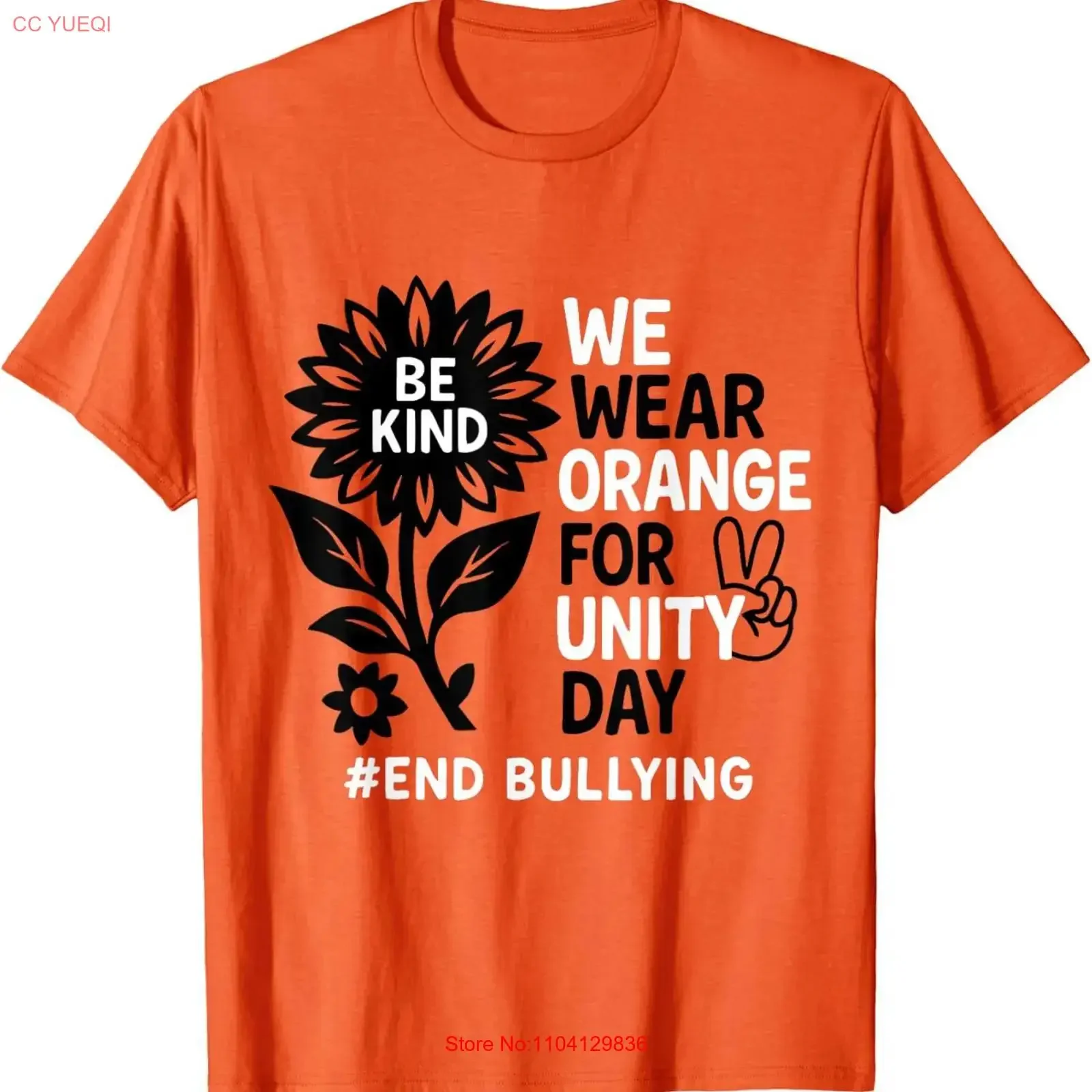 T-shirt « Be Kind We Wear Orange For Unity Day Kindness » vintage délavé, vêtement graphique de créateur, haut extensible pour le quotidien