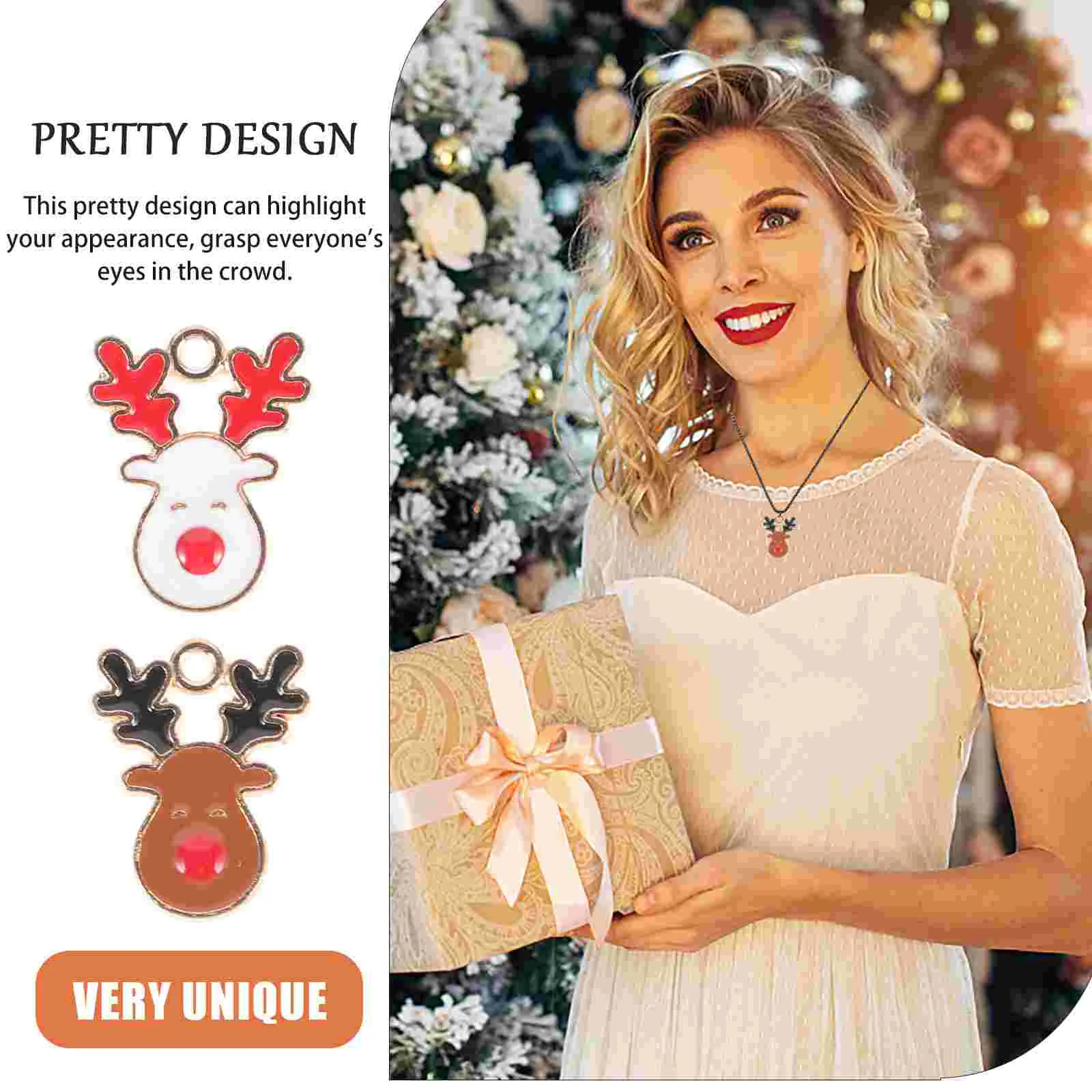 Holiday Craft Charms Christmas Jewelry Making Pendants Cell Phone Reindeer Necklace