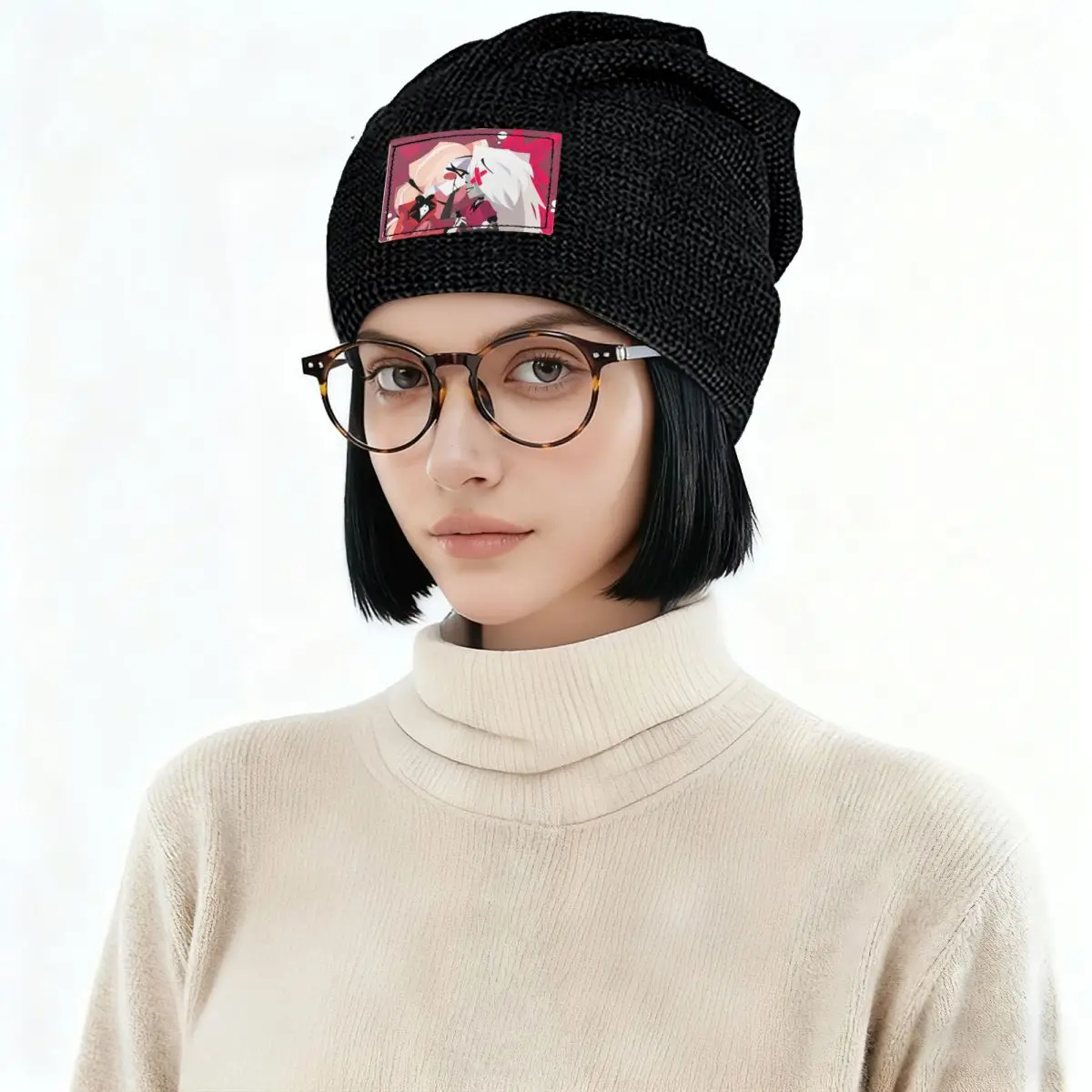 Charlie And Vaggie Valentines Hazbin Hotels  Warm Fleece-Lined Cap Hip Hop Bonnet Hat Autumn Winter Outdoor Beanies Hats