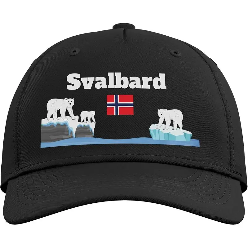 Svalbard Trip Souvenir Polar Bears Watching Norway Flag Adjustable Baseball Hat