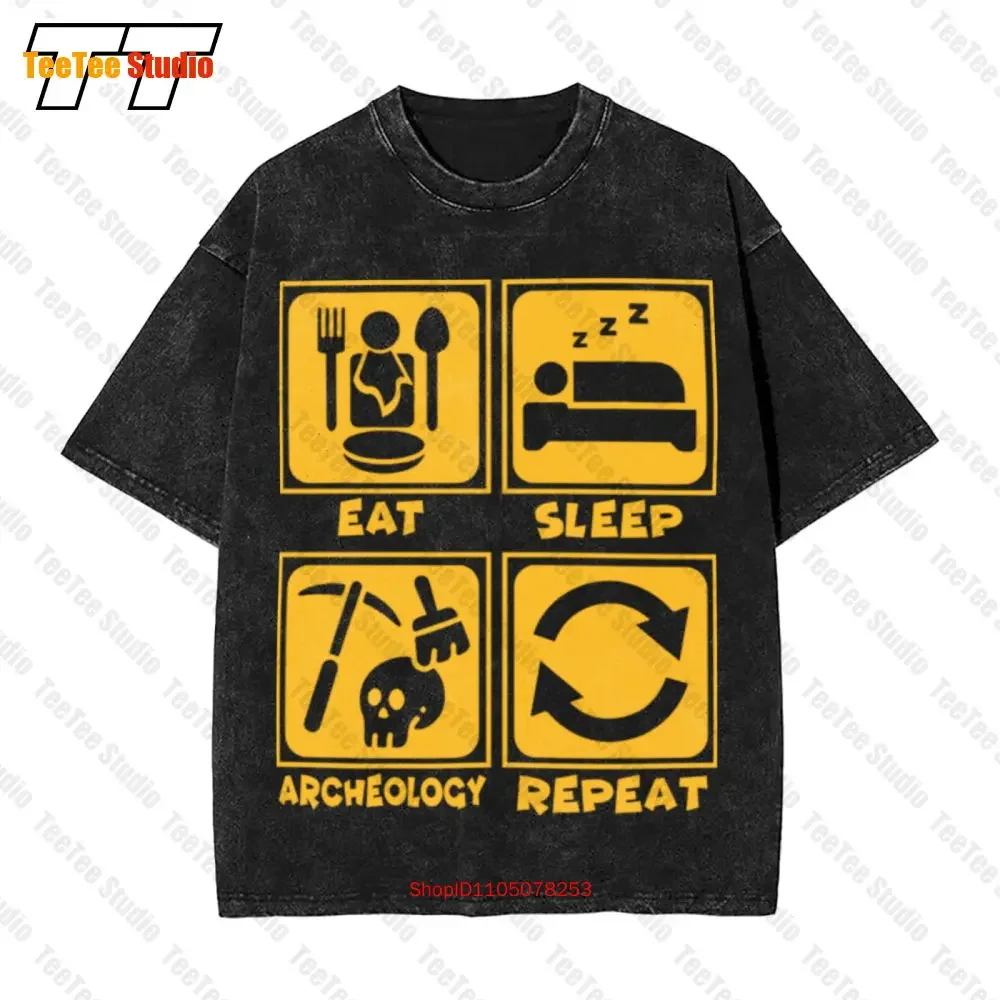 Archeology Eat Sleep Archaeology Repeat Vintage Oversized T-Shirt 2HAS