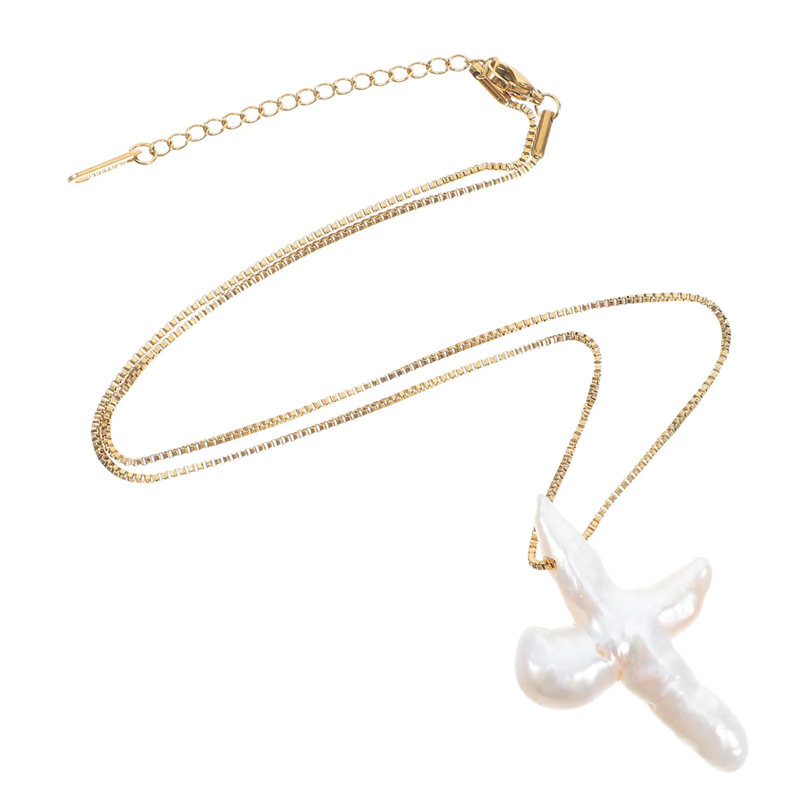 

Pearl Elegant Freshwater Pearl Crucifix Pendant Necklace for Women Teens Daily Wear Special Occasions Jewelry