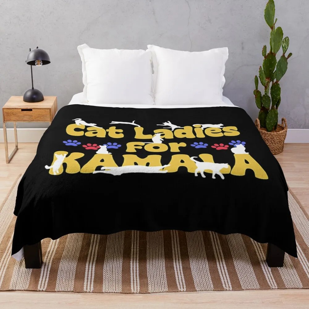

Cat Ladies for Kamala Throw Blanket blankets and throws Soft Plaid Soft Big Blankets