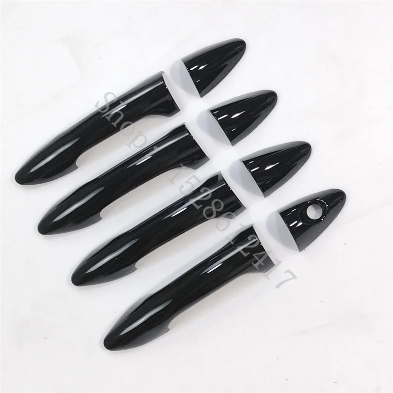 For Hyundai Solaris Verna i25 Accent Grand Avega 2010~2016 Glossy Black ABS Door Handle Cover car door handle protector trim view 3