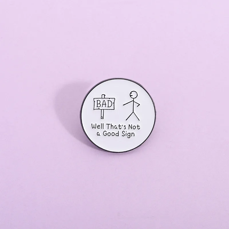 Simple circular design Enamel Pins Cartoon Anime Stickman Brooches Decorate Backpack Clothes Lapel Badge Funny Jewelry Gifts
