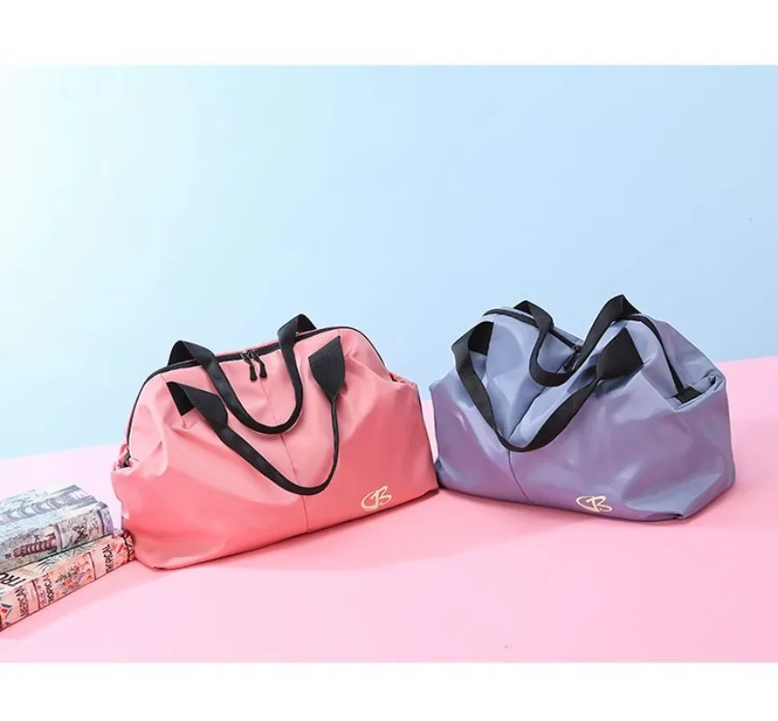 Fotografia 4: Bolsa de treinamento de ioga com separação seca e úmida para exercícios e fitness - versão coreana - Bolsa de viagem leve e compacta para viagens curtas