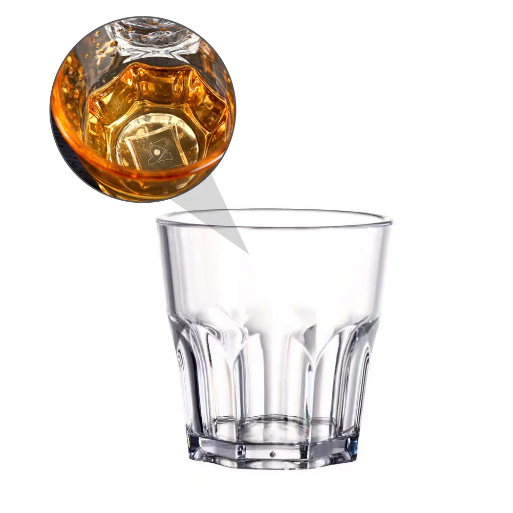 Acrylic Transparent Drinking Cups Unbreakable Beverage Juice Cups Tumblers Octagon Cup Party Drinkware