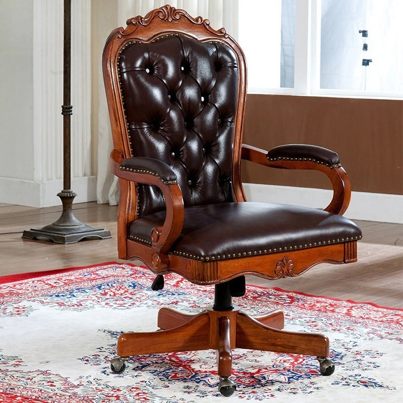 

Компьютерное кресло из цельного дерева, книга, европейское подъемное вращающееся офисное кресло для босса, удобное кресло для потоковой передачи в прямом эфире