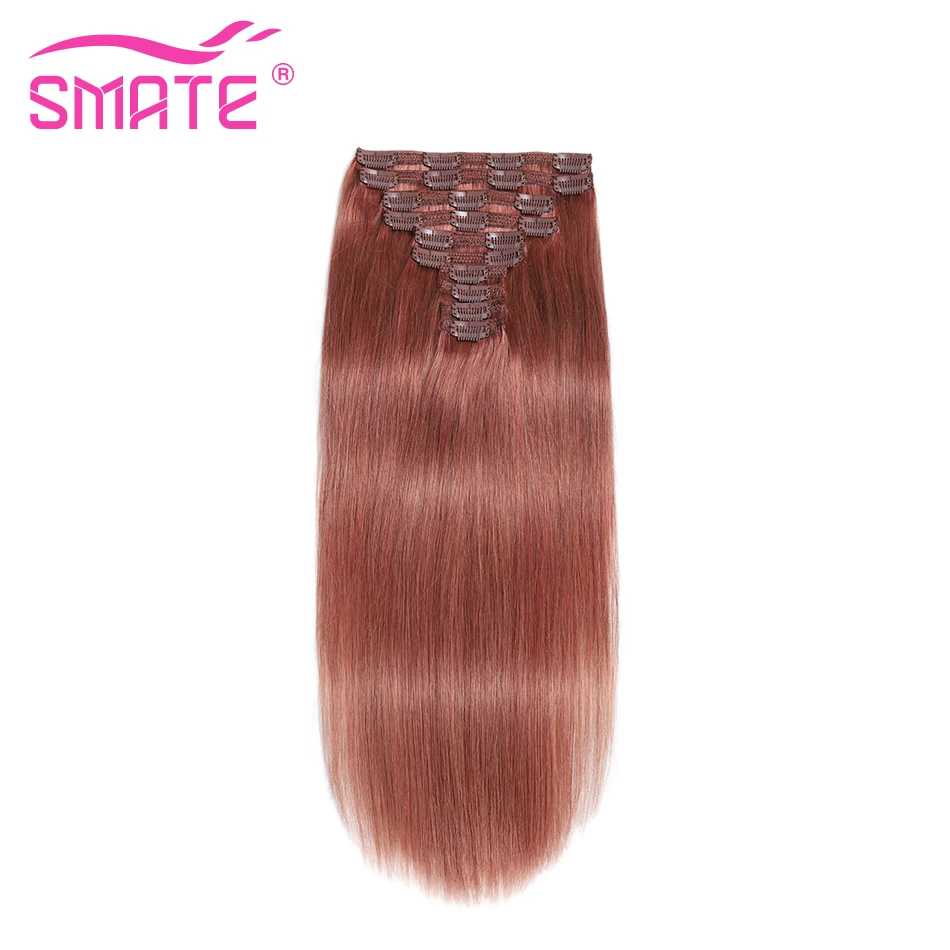 14 "- 28" คลิปในผมต่อมนุษย์ผมบราซิล stright Remy 33 # กิ๊บหนีบผมเต็ม100% ผมมนุษย์10ชิ้น/แพ็ค120กรัม