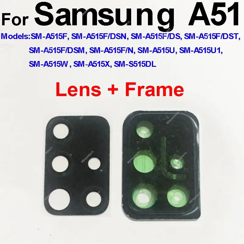 Rear Glass Lens Cover For Samsung Galaxy A31 A315F A41 A415F A71 A715F Back Main Camera Glass Lens Frame Holder Repair Parts