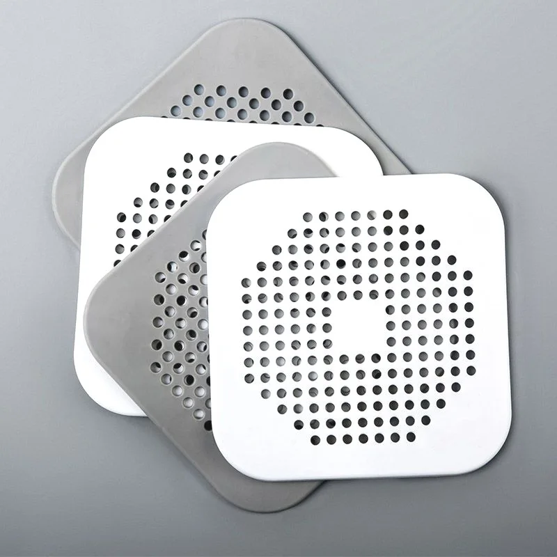 Silicone Drain Filter Mat, Hair Catcher Sticker, Anti-clog Cover Kitchen Bathroom Floor Drain Suction Cup Protector