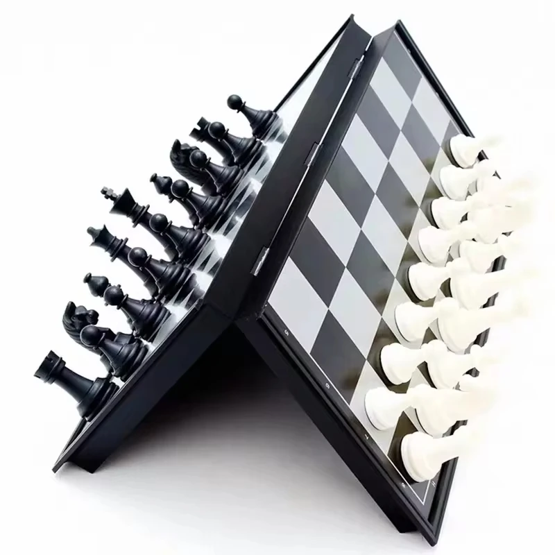 Folding Magnetic Chess 19.5*19.5cm Plastic Chessboard Game International Chess Game Gift for Adult Kids Beginner