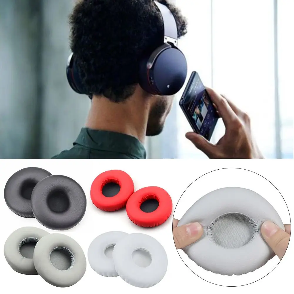 Leather Ear Pads Noise-Cancelling Replacement Ear Cushion Soft Earbuds Cover for Sony MDR-XB450AP AB XB550 XB650