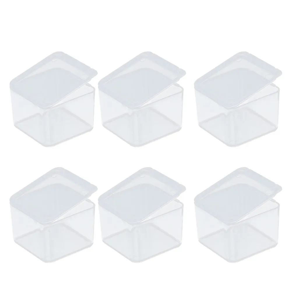 50Pcs Clear Plastic Storage Box Small Organizer Rectangular Case for Jewelry Beads Crafts Component Toolbox Plastic Storage Box