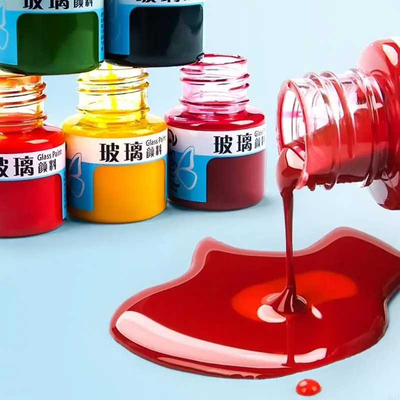 31KB Stain Glass Paint Permanent Acrylic Enamel Painting Create Translucent Arts on Transparent-Wine Glasses,Enamel,Window