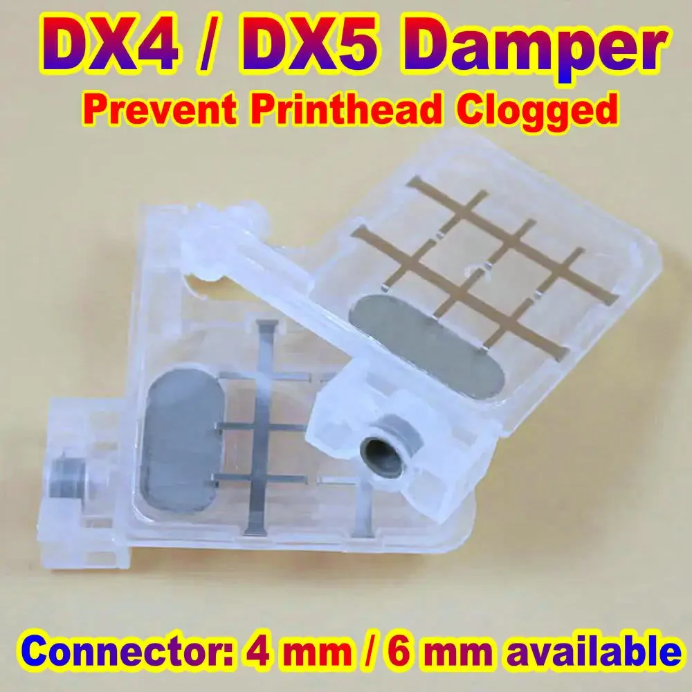 

Transparent Printer Ink Damper For Epson DX4 DX5 Printhead Double Clips With Square Head DX 4 5 Replacement Clear Ink Damper Kit