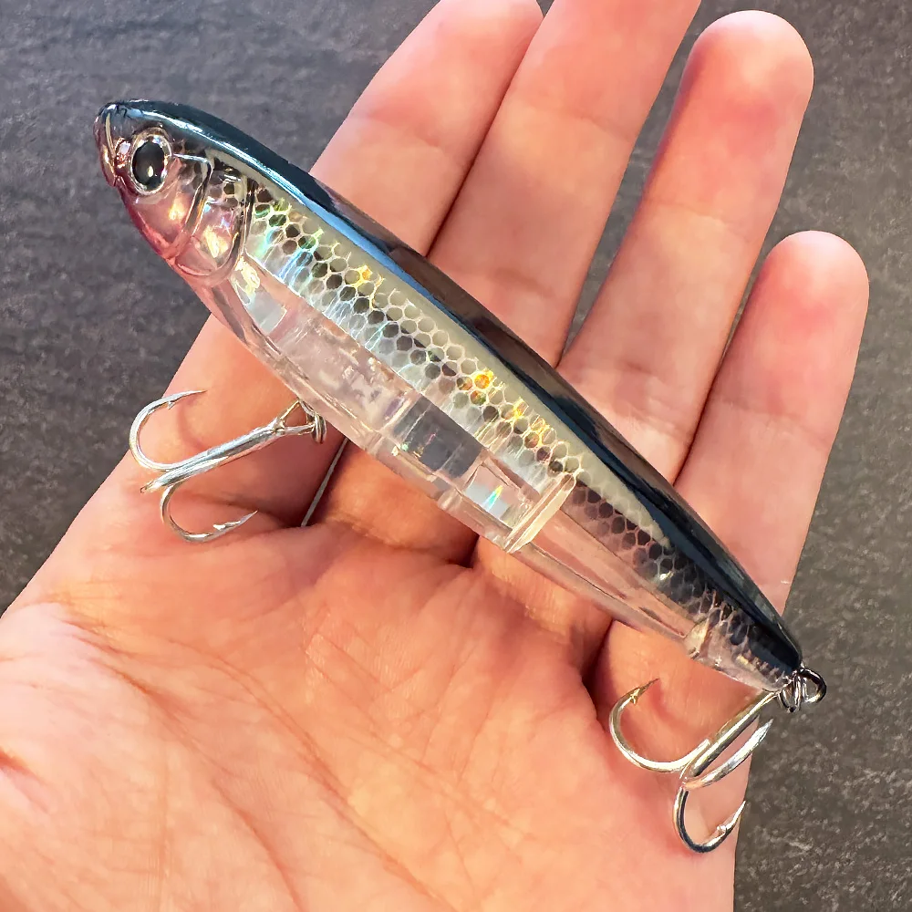 Schwimmender Bleistiftköder 17,5 g 10 cm Topwater Walk The Dog Angelköder 3D Swimbait Haken Popper Pesca Wobbler Minnow Rassel Cranbait