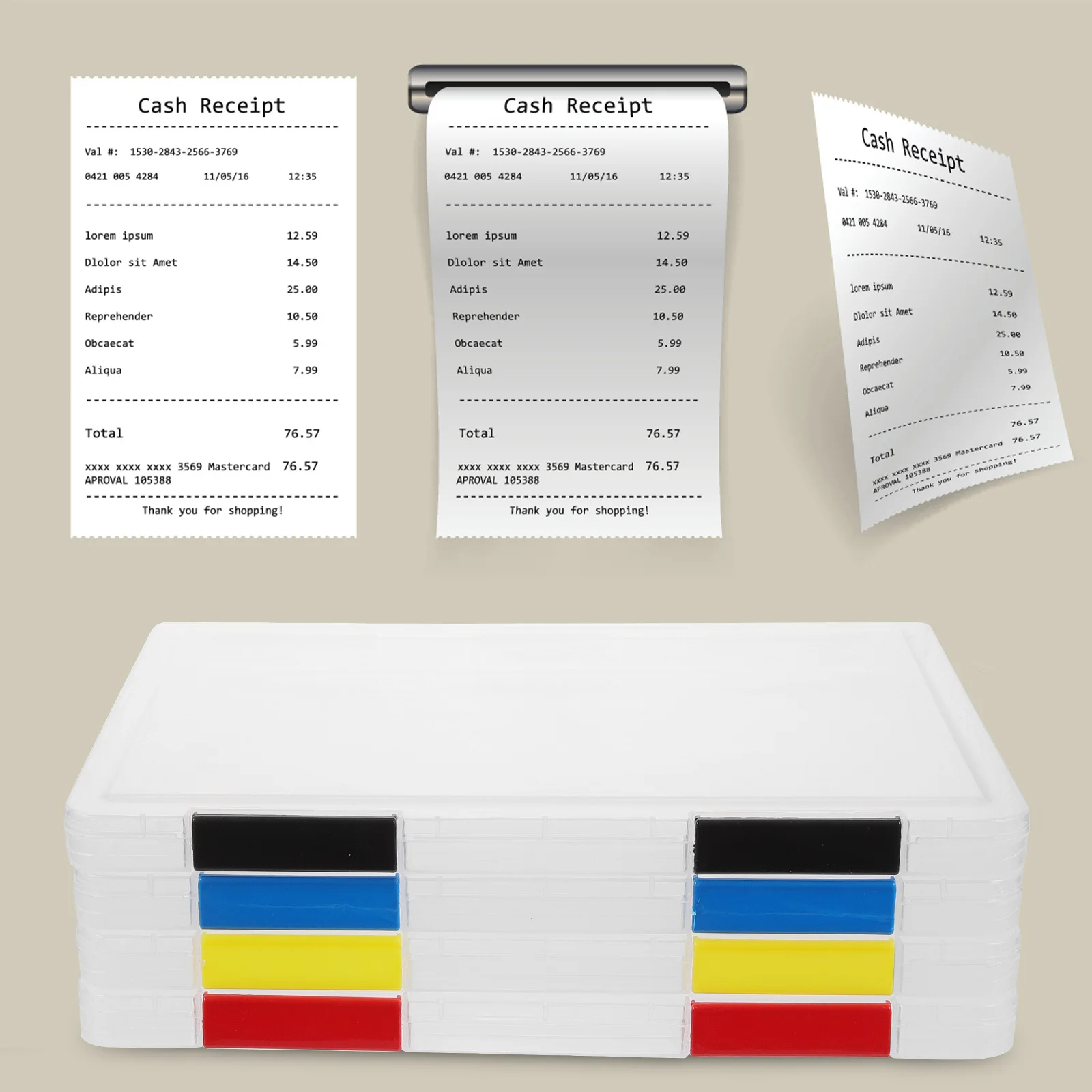 4Pcs Wear-Resistant File Organizer Box Clear Stackable Document Storage for A4 Papers Contracts Recipes Box File