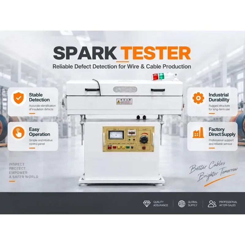 Power Cords Cable Spark Test Machine, Wire Cable High Voltage Spark Tester for Insulation Defect Detection