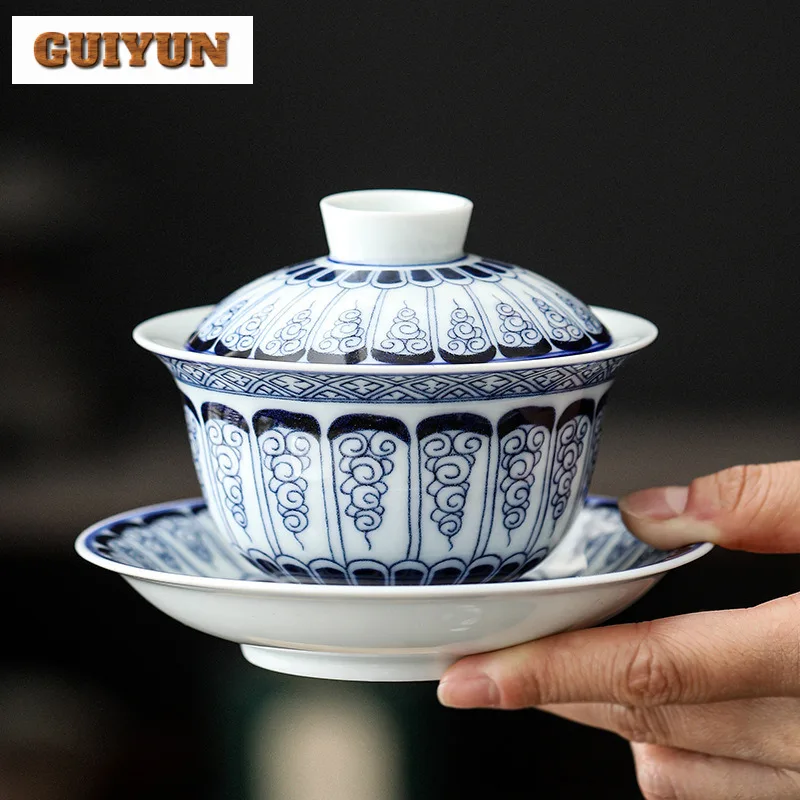 

165 мл вьющаяся трава с узором Gaiwan Zen, чайная варенька, бытовая чайная миска с крышкой, комплект чайника, крышка, миска, принадлежности для ча, украшение