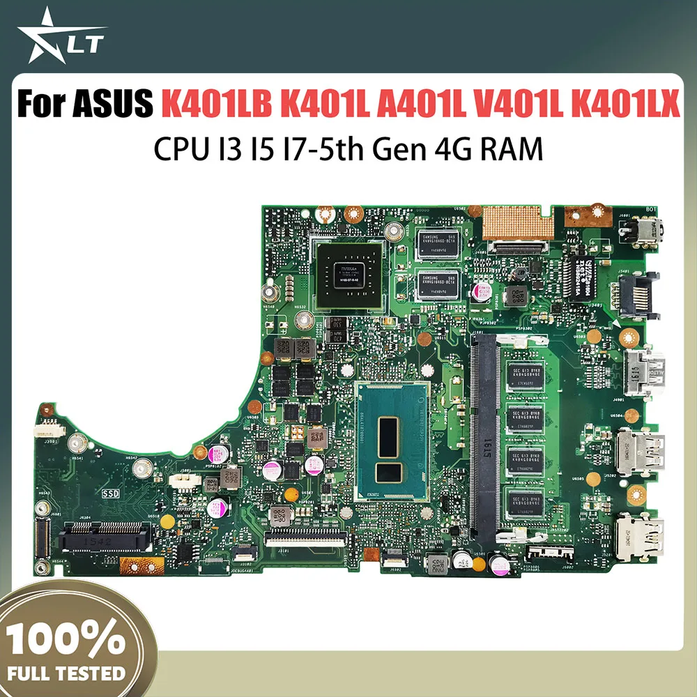 K401LB Notebook Mainboard For ASUS K401L A401L V401L K401LX Laptop Motherboard CPU I3 I5 I7 5th Gen 4G RAM GT940M V2G