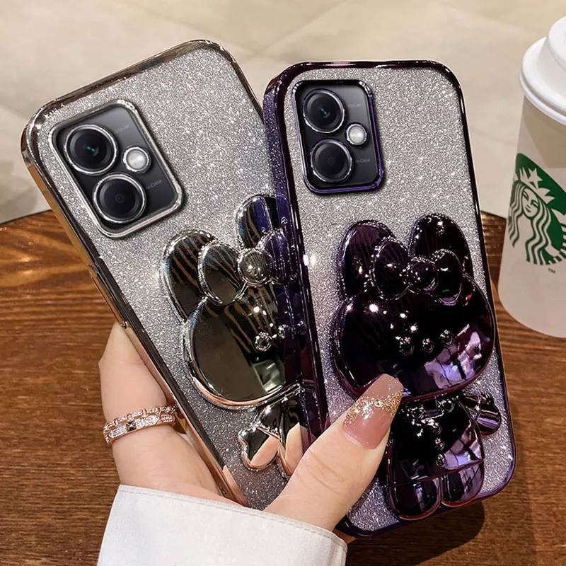 Luxury Cover for MOTO G54 Glitter Stand Holder Case For Motorola Moto G54 G84 G23 G13 G83 G73 G53 Bracket Shockproof Case G 54