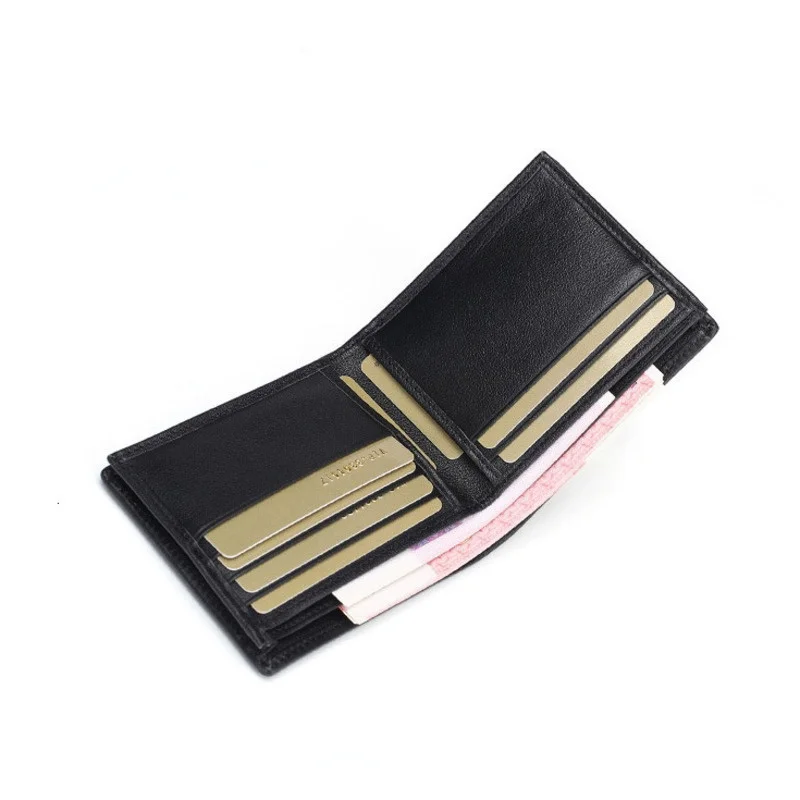 Men's Wallet Mens Purse High Quality Luxury Genuine Leather Leisure Small Women's Fashion Business Short Multiple Cards Purses