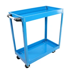 Tool Cart on Wheels, Heavy Duty Steel Utility Cart w/Lockable Wheels, 400 LBS Capacity Industrial Service Cart for Garage