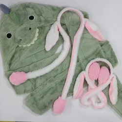 Cute Unisex Winter Fluffy Plush Headband Moving Airbag Rabbit Ears Ear Warmer Hair Hoop Photo Props Gift Party Favors DanceToy