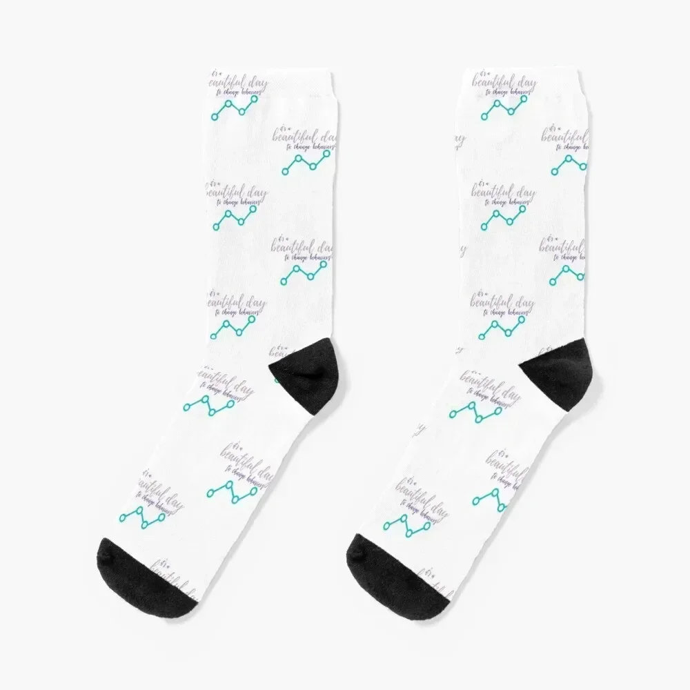 Beautiful day to change behaviors Socks japanese fashion tennis new in's essential Socks Man Women's