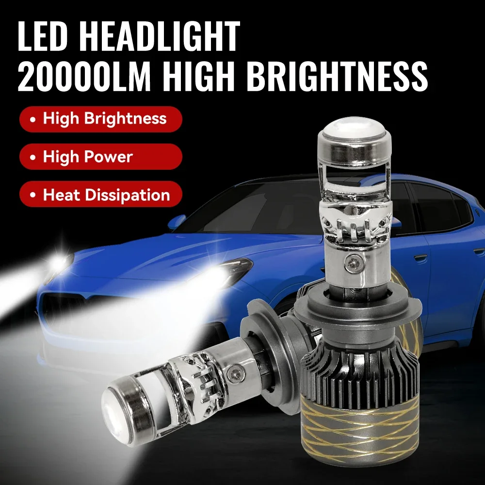 H7 H4 H11 LED Canbus Car Headlight Mini Projector Lens Bulb  Auto/Motorcycle Mini Lens Lamp Fog Light