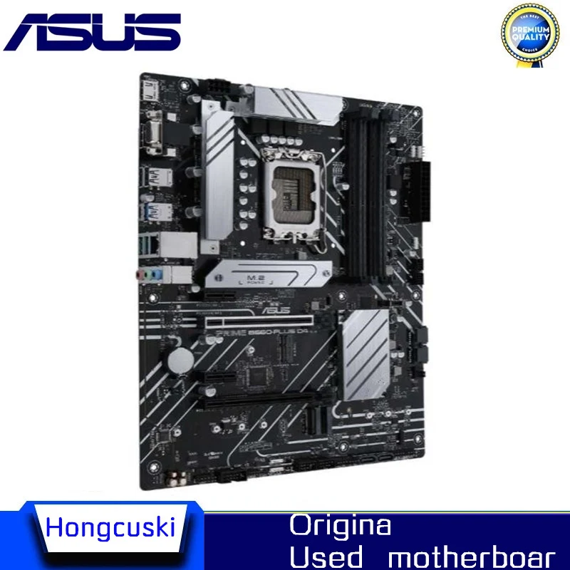 Used B660M For ASUS PRIME B660-PLUS D4 LGA 1700 DDR4  Motherboard B660 Supports CPU i5 10400f i3 12100f 12400f