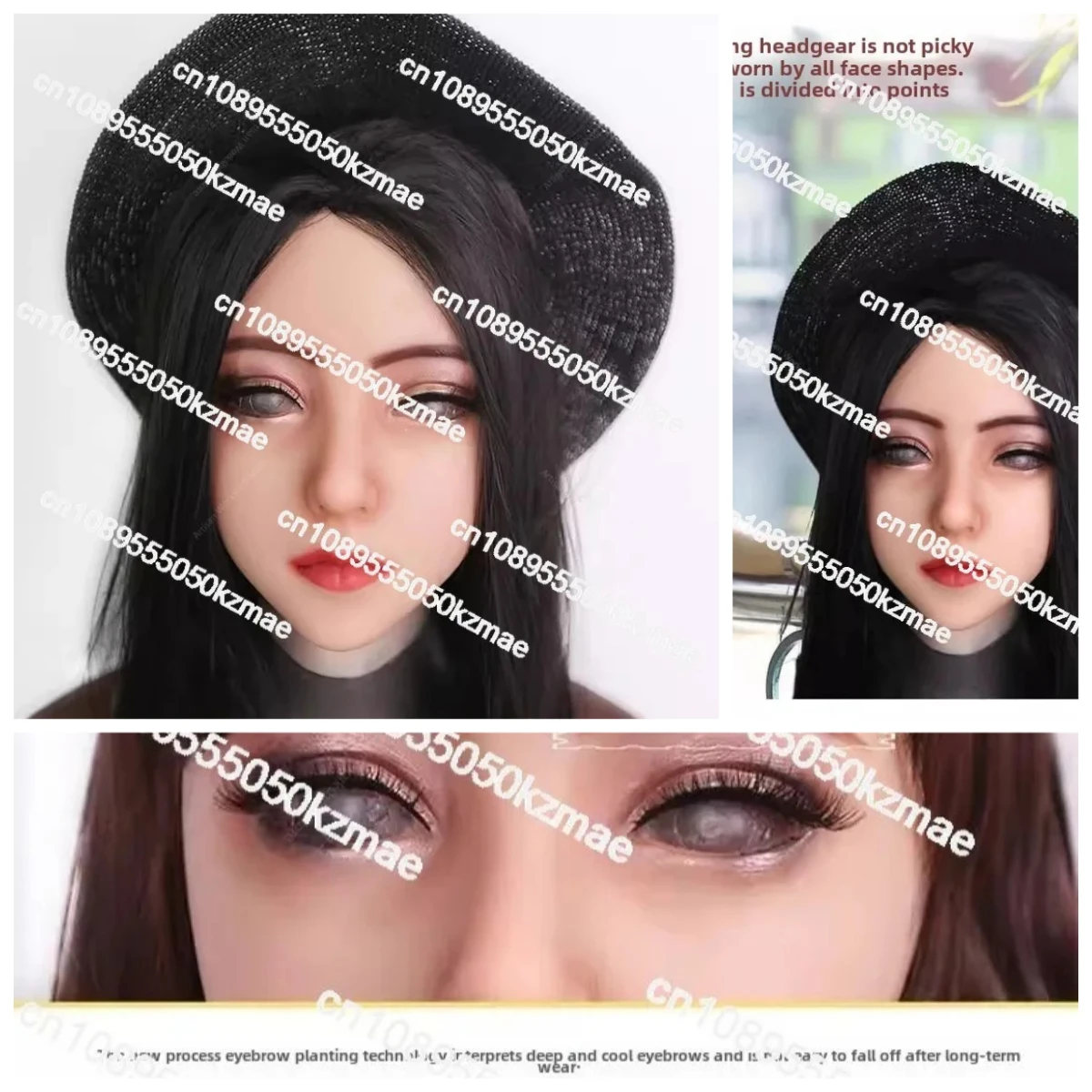 Adult Full Face Silicone Mask - High-Simulation Headgear for COS Disguise/Cross-Dressing (Male to Female) Upgrade Version