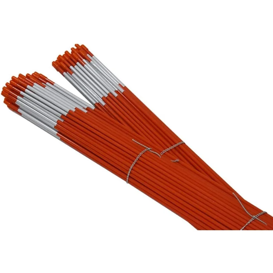 

72 Driveway Markers Snow Stakes for Winter Road Safety Orange Reflective Fiberglass Plow Stakes with 6FT Length and 5/16-Inch D