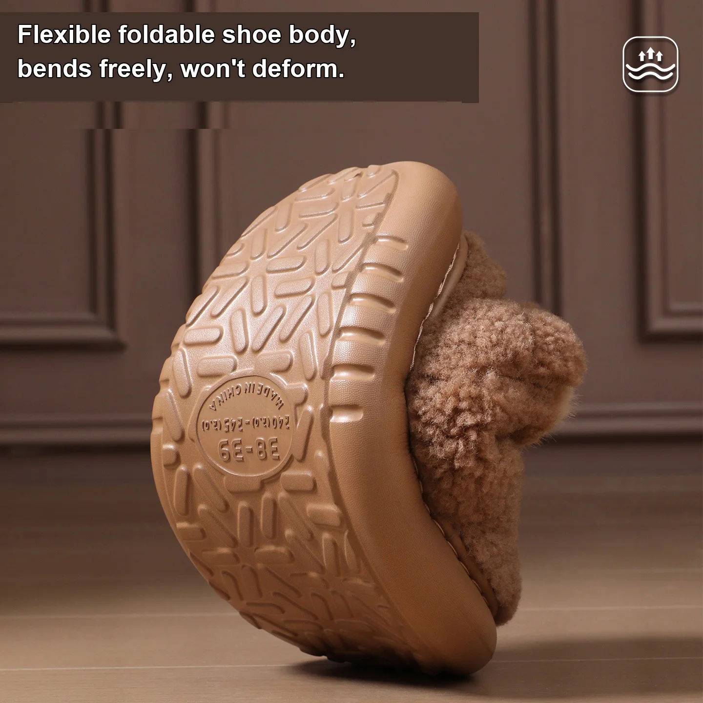 Winter Warm Slippers Women Men Fluffy Teddy Fleece Plush Indoor House Shoes Platform Cushion Sole Anti-Slip Bedroom Booties view 4