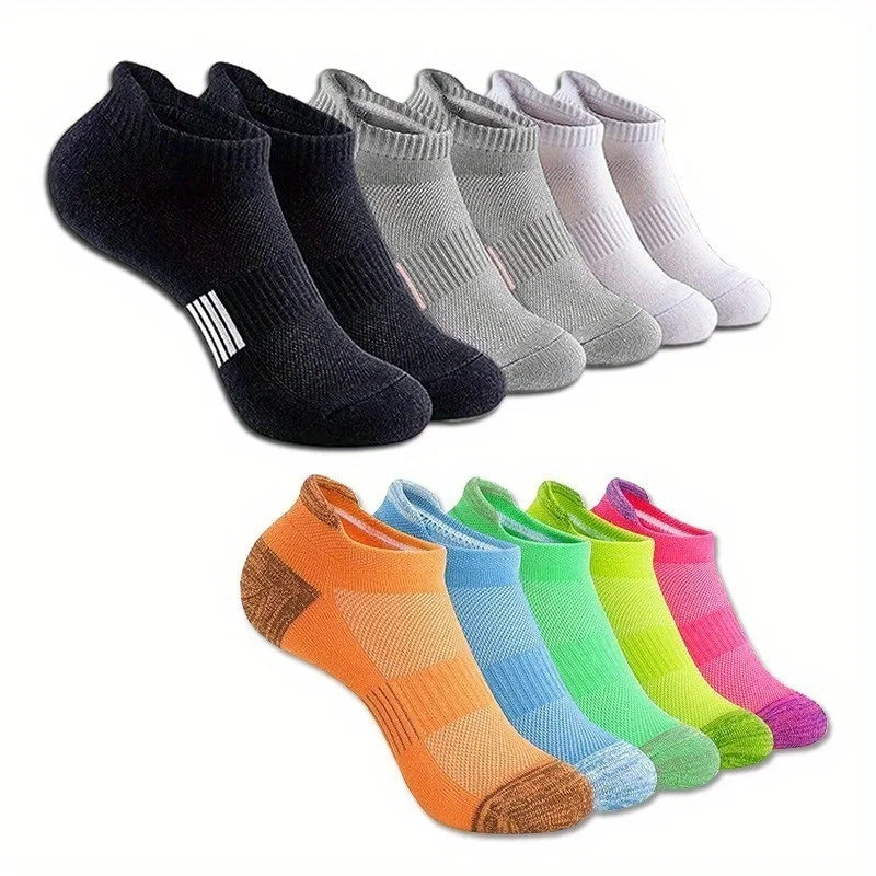 5 Pairs Striped Ankle Socks, Sports & Breathable Unisex Socks, Women's Stockings & Hosiery