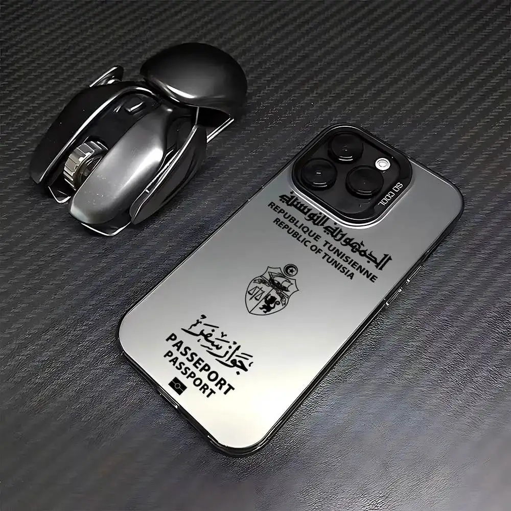 تونس جواز السفر جراب هاتف آيفون 16 15 14 13 12 11 برو ماكس XS X XR 8 7 زائد SE للصدمات تصفيح ماتي غطاء #2