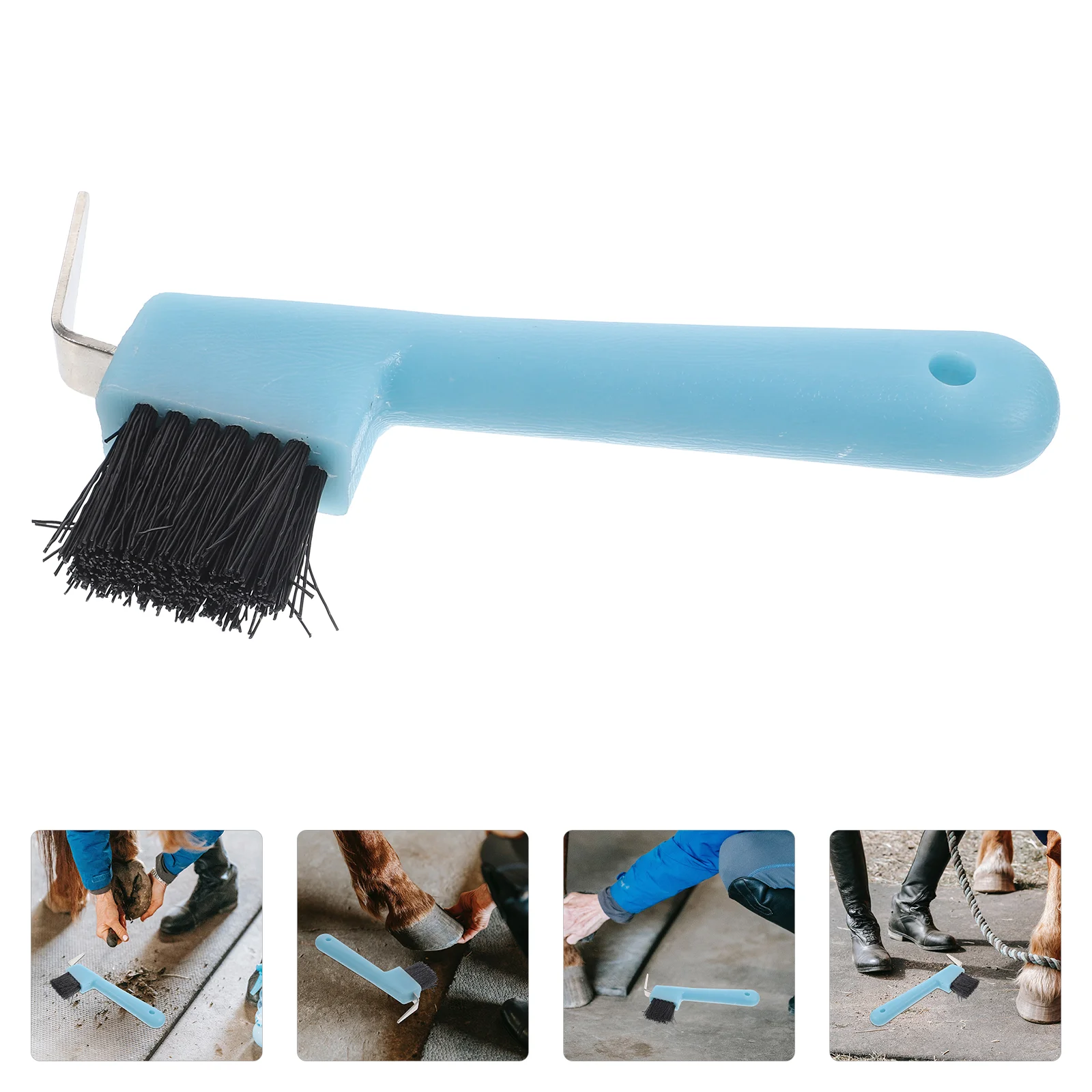 Portable Clippers Horse Hoof Care Tools Handle Brushes 1700X800X200CM Iron Plastic Horseshoe Cleaning Pick for Grooming