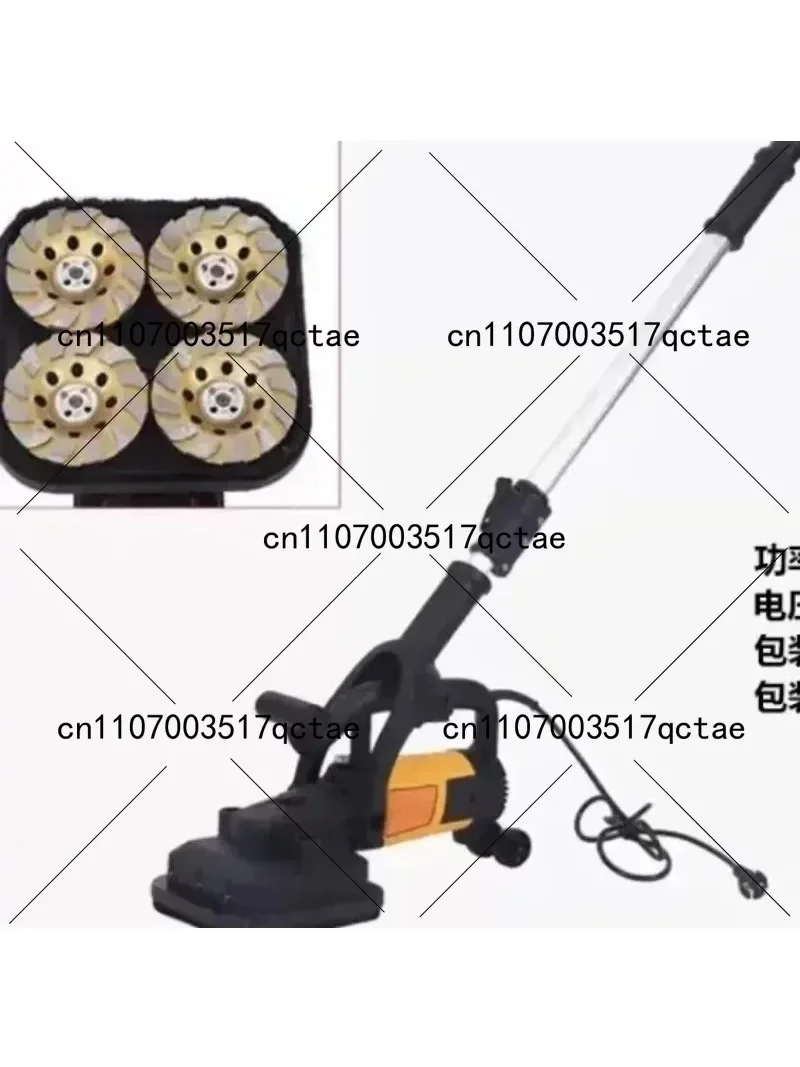 3800W Handheld Concrete Grinder Dust-Free Long Rod Polishing Floor Grinding Machine for Home Improvement