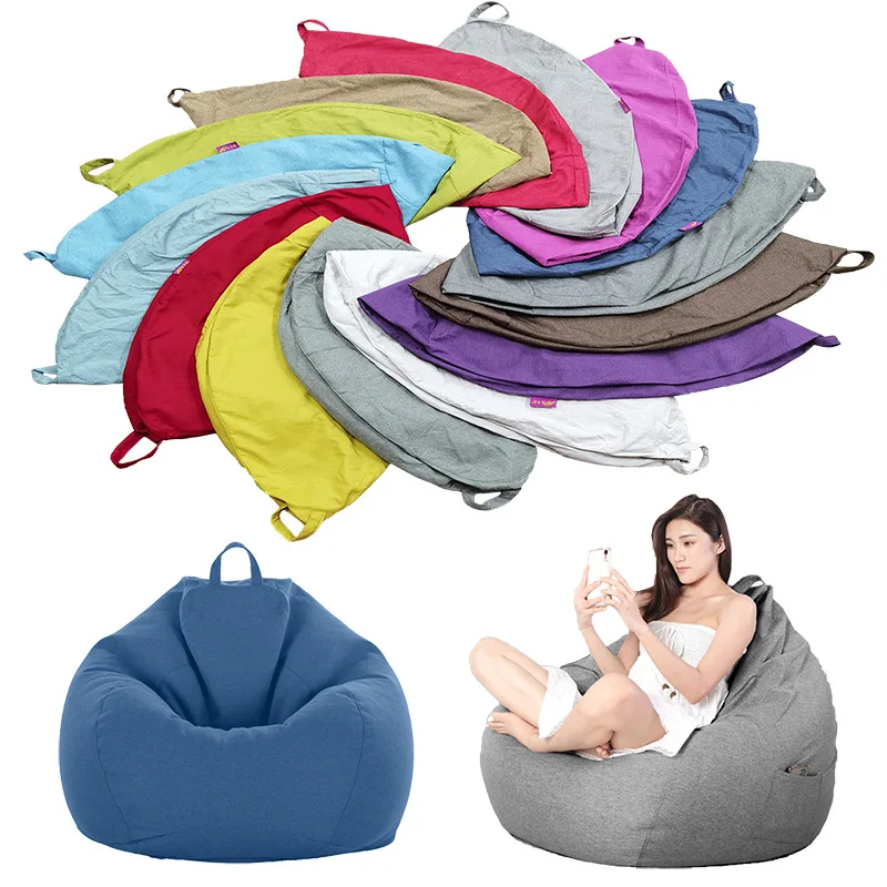 

Lazy Sofa Cover Large Comfortable Bean Bag Cover without Filler for Home Bedroom Adults Kids Soft Tatami Chairs Covers Beanbags