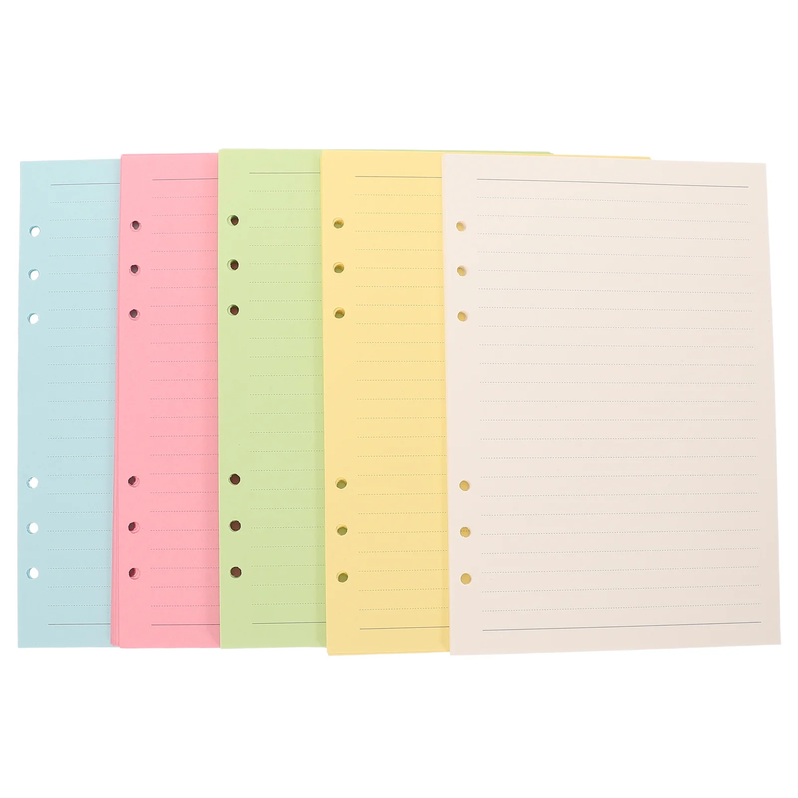 

A5 Refillable Notebook 6 Hole Punched Lined Loose Leaf Paper For Planner Inserts Binder Refill Pages Wide Ruled College