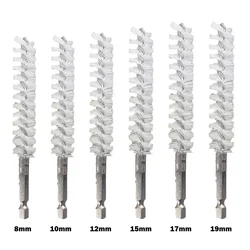 1pc Drill Brush 8mm-19mm Wire Brush Tube Machinery Cleaning Nylon Brush Nylon + Metal Washing Polishing Hand Tool