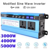 Peaks Power 3000W/4000W/5000W Portable Car Power Inverter DC 12V/24V To AC 220V Modified Sine Wave Inverter