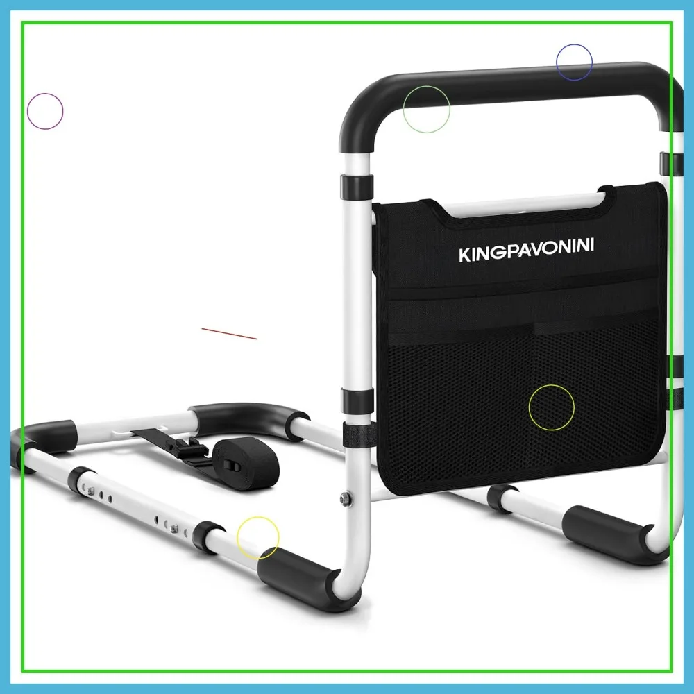 高齢者用安全ベッドレール - 調整可能、滑り止めハンドル、工具不要の組み立て、400ポンドの耐荷重、高齢者や移動補助用