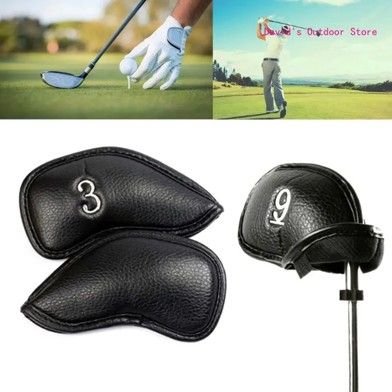 12Pcs Waterproofs Golfs Iron Head Cover PU Golfs Headcover Protective Cover X3UA