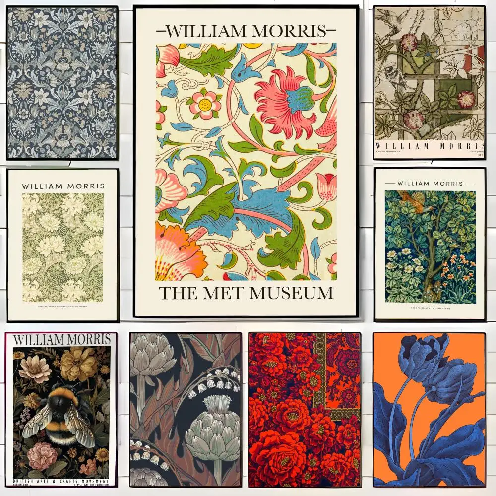 W-William Morris Art Animals Flowers Poster, Wandkunstdruck, Poster, dekoratives Wandbild, Heimdekoration, Geschenk, ungerahmt