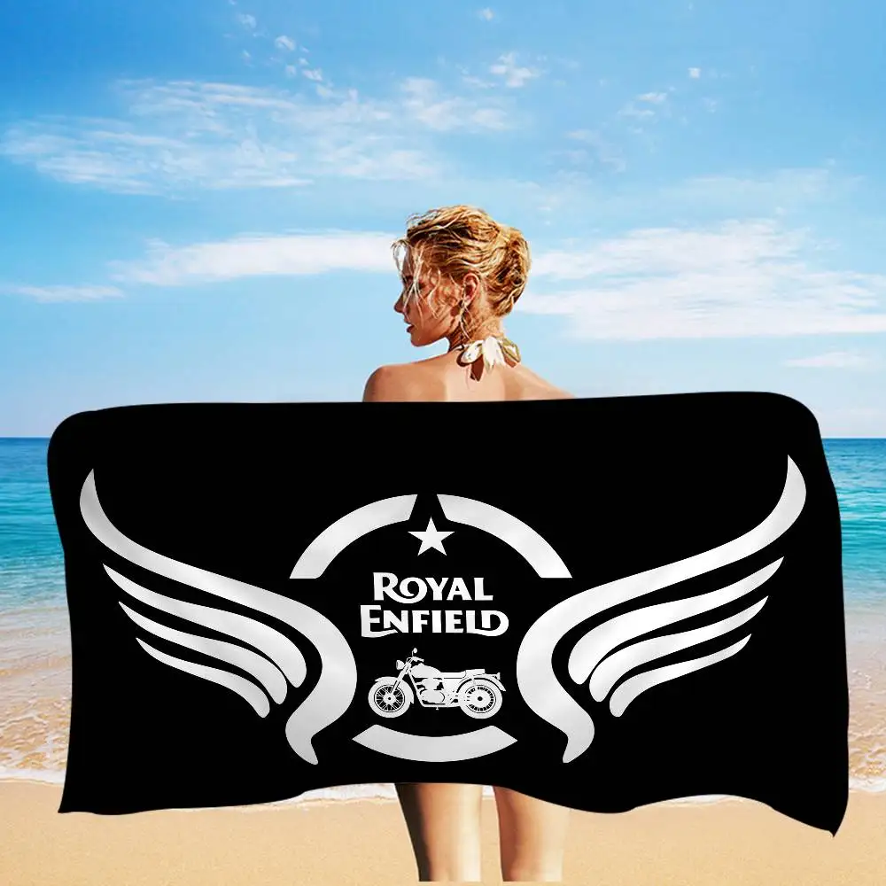 ROYAL ENFIELD Motorcycle Logo Bath Towel Microfiber Soft Water Absorbing Breathable For Girl Kids Decorative Cartoon Beach Towel