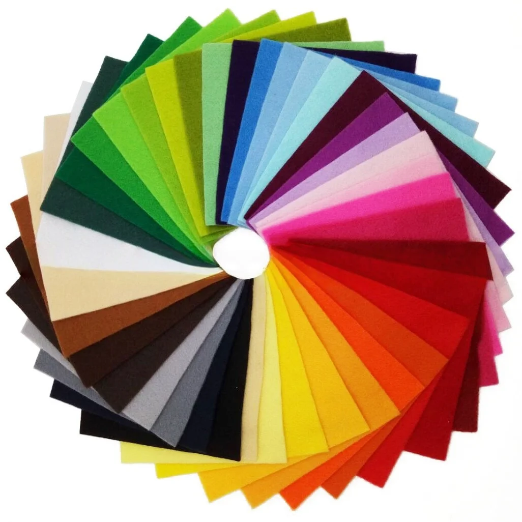 

40pcs Felt Fabric DIY Crafts 10x10cm Non-woven Fabric Sewing Accessories Felt Pack Assorted Color Soft for Kids For Dolls Toys
